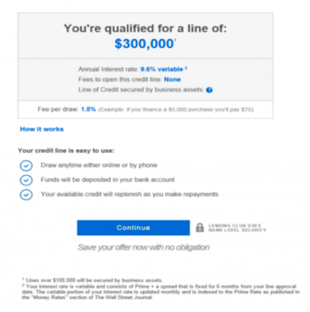Applying for a business loan from Lending Club: qualified