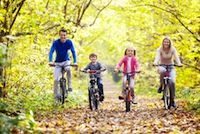 family biking