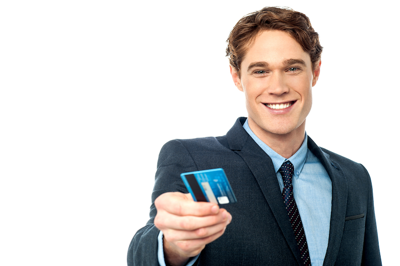 Handing over a credit card