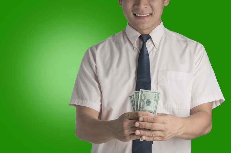 Man carrying cash