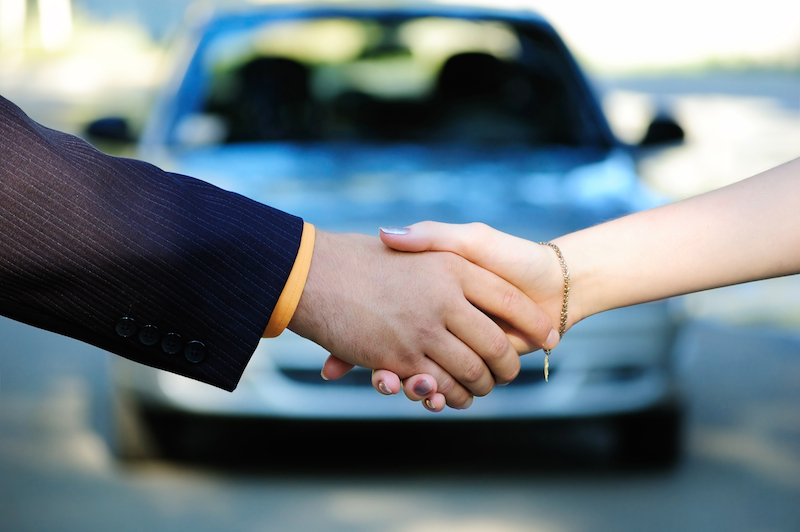 Handshake on car buy