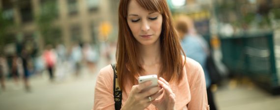 Woman with an iPhone