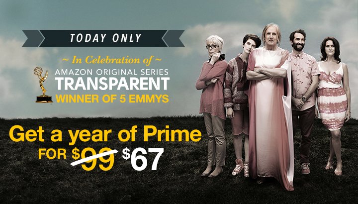 Amazon Prime Membership for $67