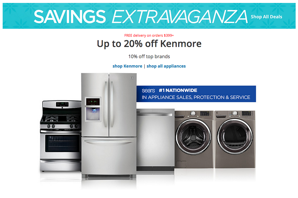 Where can you find information about the Sears appliance sale?