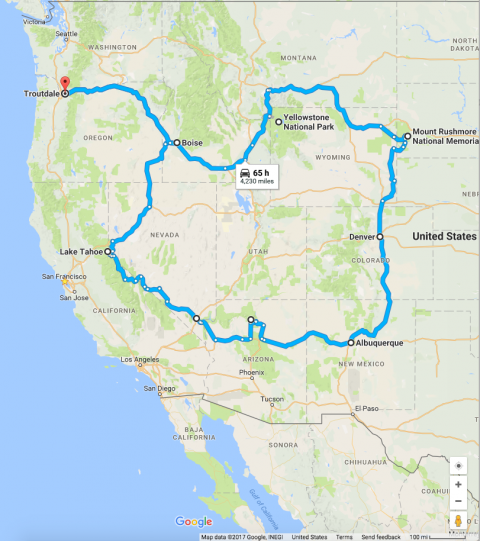 The family's route